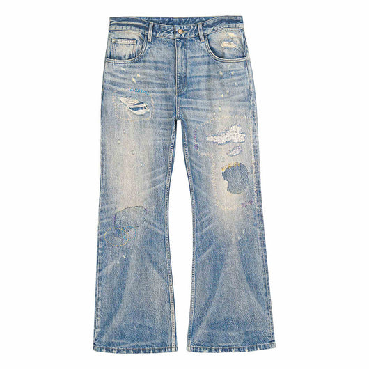 Jeans Acampanados Azul Lavado con Parches de Color - Image 7