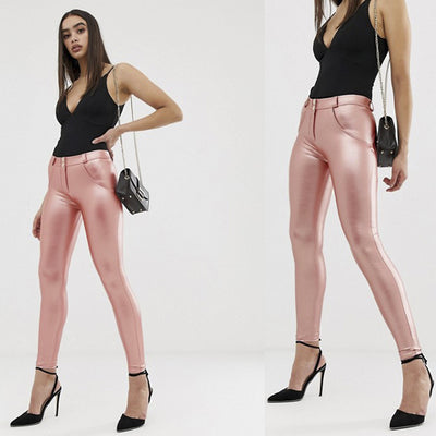 Pantalones de Yoga y Fitness en Terciopelo con Detalles de Cuero para Mujer Talla Plus - Image 4