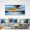 Cuadro Abstracto Moderno Pintura al Óleo Atardecer Marina Decoración Pared Hecho a Mano