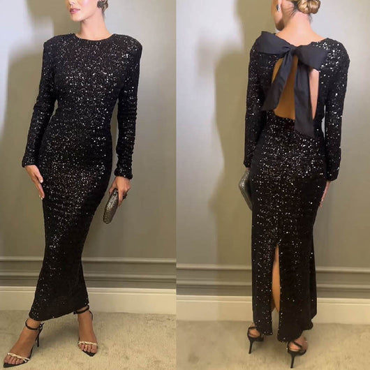 Vestido de Noche Backless con Lentejuelas para Mujer - Colección Otoño Invierno