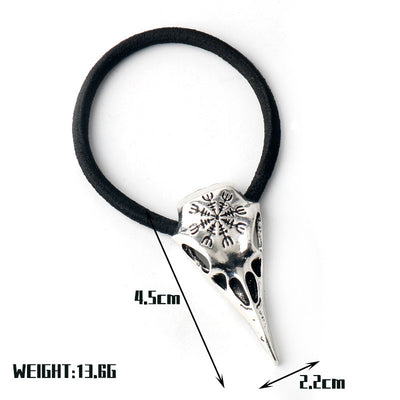 Collar Vikingo Cuerda con Símbolo Cráneo de Cuervo Retro - Image 11