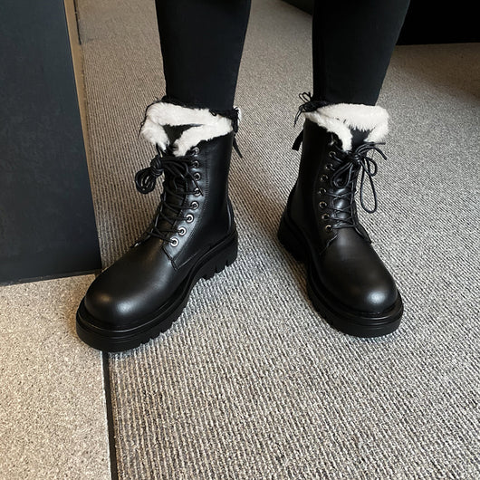Botas Cálidas para Mujer en Cuero Genuino con Cierre - Image 3