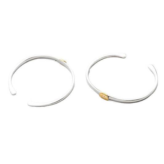 Pulsera de Plata Artesanal Japonesa con Cara Sonriente Dorada