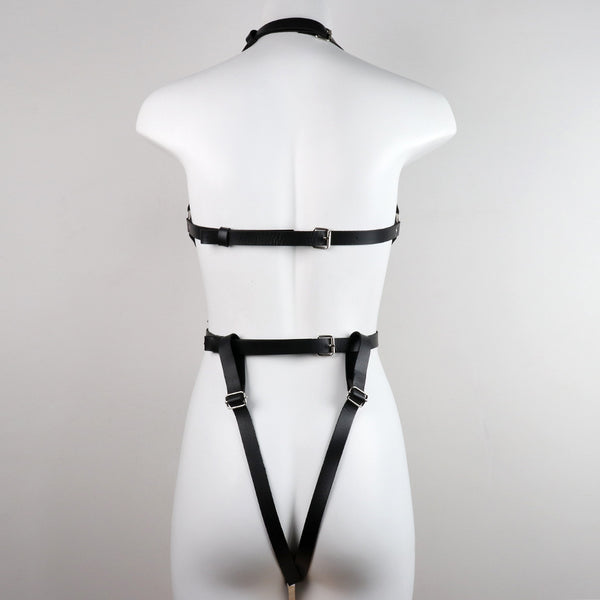 Cadena de Cuerpo Brillante en Cuero - Conjunto Doble