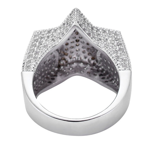 Anillo Estrella de Cinco Puntas con Zircones, Chapado en Oro Real Estilo Hip-hop - Image 4