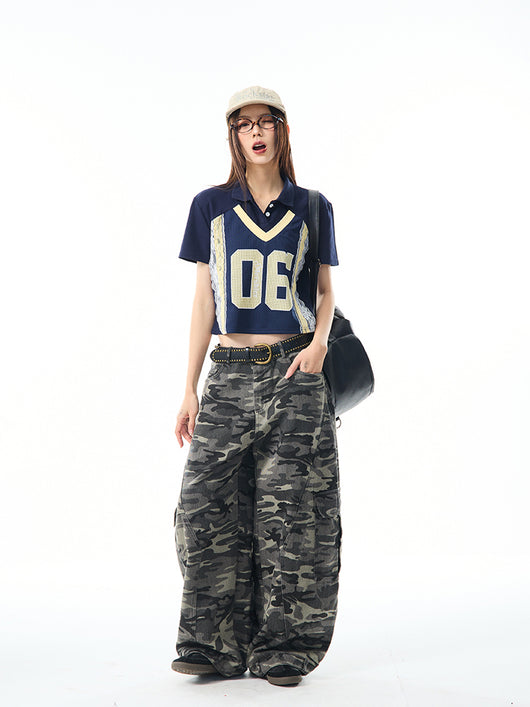 Overol Ancho Camuflaje Retro para Mujer - Pantalón Suelto y Casual - Image 28