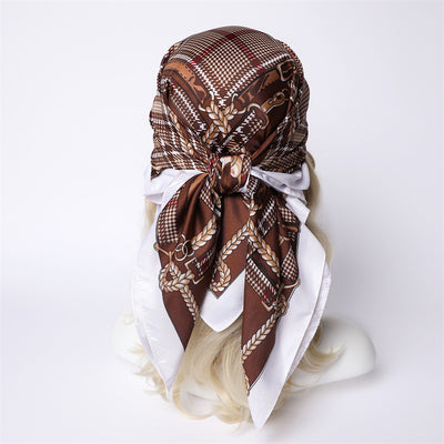 Chal Hijab Protector Solar con Bloques de Color Floral - Image 34