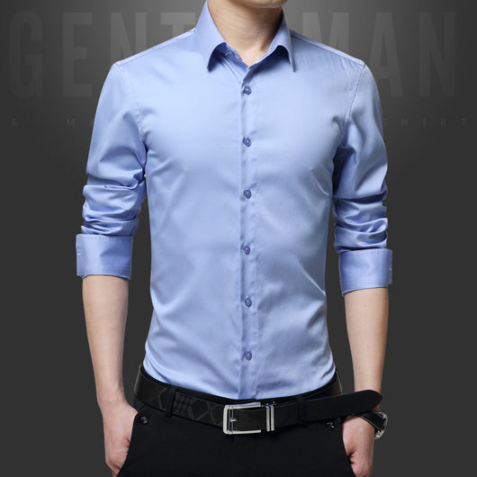 Camisa Ejecutiva de Manga Larga Cuello Italiano Ajuste Slim - Image 3