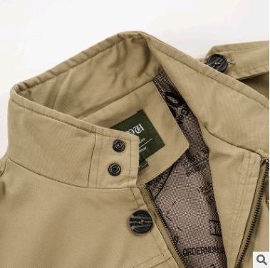 Chaqueta Casual de Algodón Lavado para Hombre - Abrigo Ejecutivo Otoño Talla Grande - Image 3