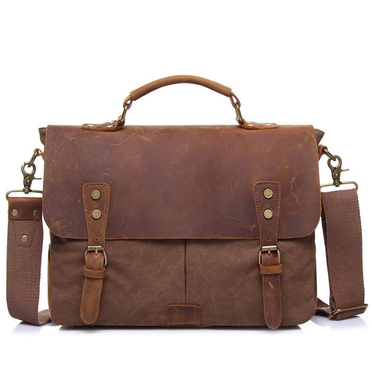 Bolsa Bandolera de Lona Retro para Hombre - Maletín Portacomputadora Estilo Vintage - Image 4