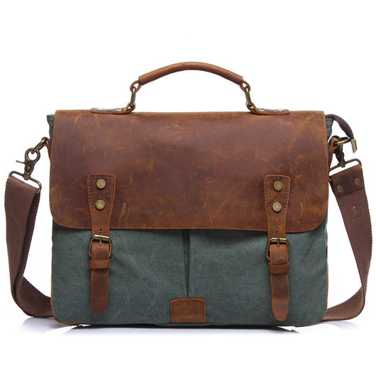 Bolsa Bandolera de Lona Retro para Hombre - Maletín Portacomputadora Estilo Vintage - Image 5
