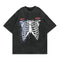 Men's Distressed Skull Print Short Sleeve T-Shirt