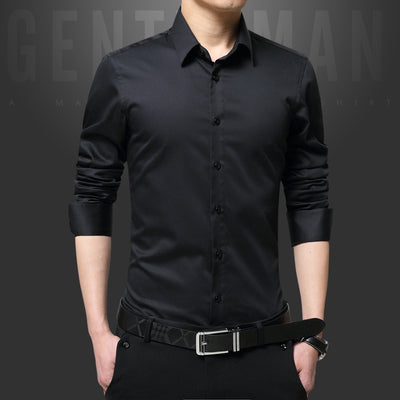 Camisa Ejecutiva de Manga Larga Cuello Italiano Ajuste Slim - Image 7