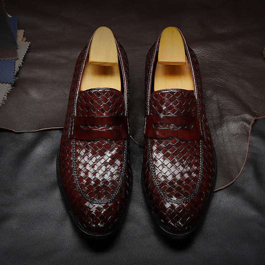 Zapatos de Cuero Tejido para Hombre - Estilo Ejecutivo Casual - Image 2