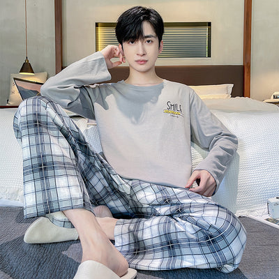 Pijama Largo de Algodón para Hombre Talla Grande Cómodo y Relajado - Image 15