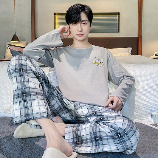 Pijama Largo de Algodón para Hombre Talla Grande Cómodo y Relajado - Image 15