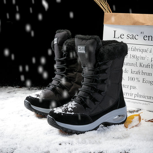 Botas de Nieve para Mujer Invierno Acolchadas Algodón Térmico Suela Gruesa - Image 2