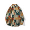 Camisa Manga Larga Estilo Retro Vintage con Estampado Floral para Hombre