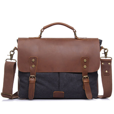 Bolsa Bandolera de Lona Retro para Hombre - Maletín Portacomputadora Estilo Vintage - Image 6