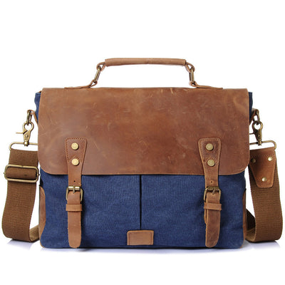 Bolsa Bandolera de Lona Retro para Hombre - Maletín Portacomputadora Estilo Vintage - Image 3