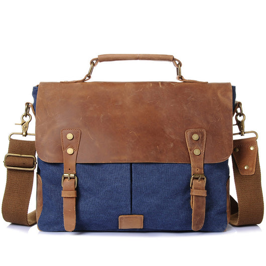 Bolsa Bandolera de Lona Retro para Hombre - Maletín Portacomputadora Estilo Vintage - Image 3