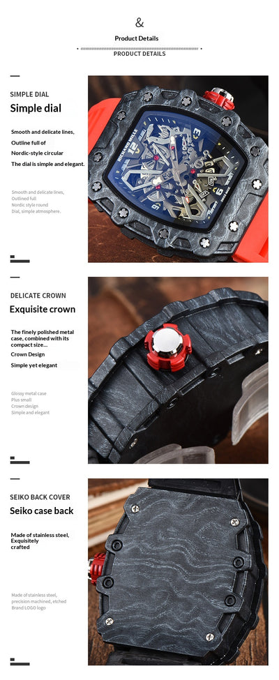Reloj de Cuarzo para Hombre con Diseño de Onda y Calendario - Image 12
