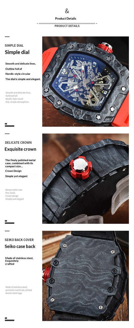 Reloj de Cuarzo para Hombre con Diseño de Onda y Calendario - Image 12