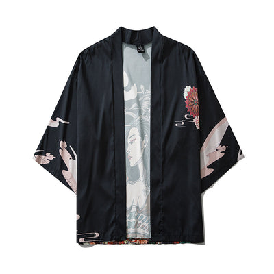 Kimono Japonés Estampado Unisex - Bata Cardigan Cómoda para Casa y Descanso - Image 5