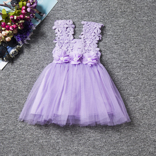 Vestido Infantil de Tirantes con Encaje para Primavera y Verano - Image 4