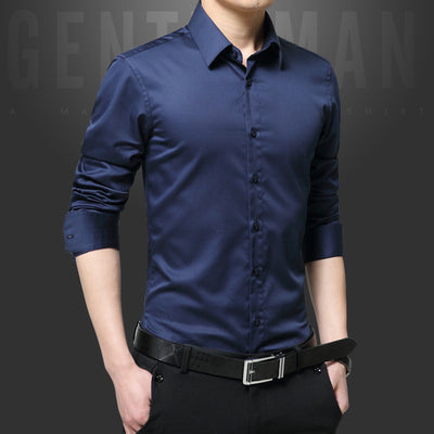Camisa Ejecutiva de Manga Larga Cuello Italiano Ajuste Slim - Image 9