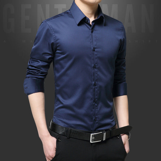 Camisa Ejecutiva de Manga Larga Cuello Italiano Ajuste Slim - Image 9