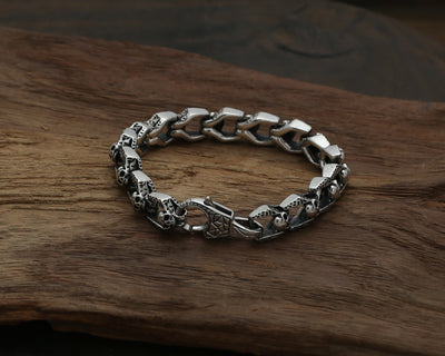Pulsera de Plata Tailandesa con Calavera para Hombre - Image 5