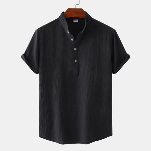 Camisa Casual de Manga Corta Básica para Hombre - Perfecta para Playa y Verano - Image 34