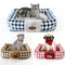 Cama Cuadrada para Gatos con Diseño Tartán