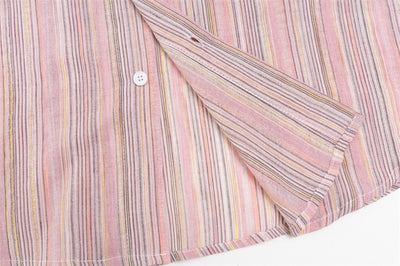 Camisa Holgada a Rayas Contraste para Hombre Otoño - Image 14