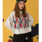 Suéter Holgado con Estampado Vintage de Tulipanes