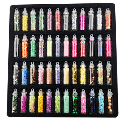 Kit de 48 Colores de Brillo y Lentejuelas para Uñas DIY - Image 6