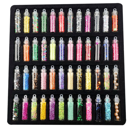 Kit de 48 Colores de Brillo y Lentejuelas para Uñas DIY - Image 6