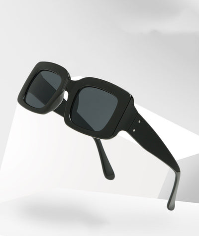 White square-frame sunglasses with dark gray lenses, featuring a chunky and fashionable design. - Image 3