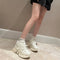 Zapatos Deportivos Casuales para Mujer con Cordones de Cuero y Suela Gruesa Acolchada
