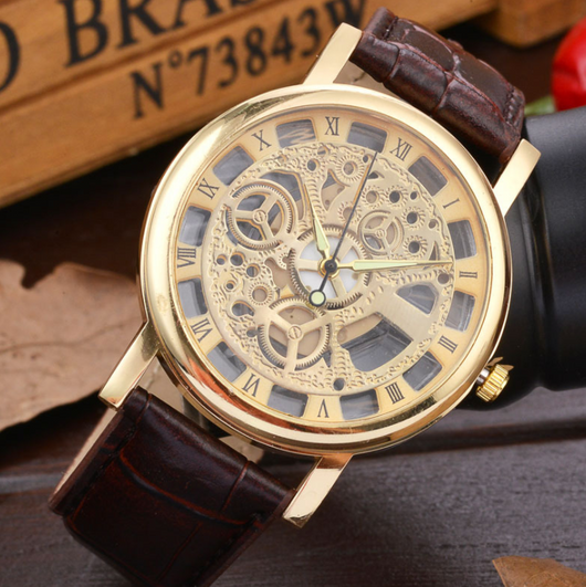 Reloj Esqueleto Negro Elegante