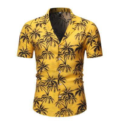 Camisa Suelta con Solapa Estampada para Hombre - Image 3