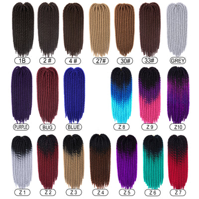 Peluca Trenzada Africana 22 Twist Spring Tube - Cabello Sintético Premium Negro