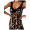 Blusa Estampado Leopardo con Encaje y Pespuntes para Mujer