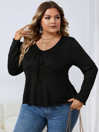 Blusa de Punto Escote V Casual con Cintura Definida - Image 12