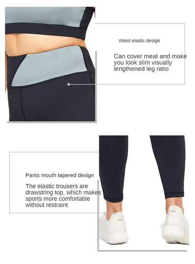 Ropa Deportiva Talla Grande para Mujer - Conjunto Yoga y Fitness con Diseño Combinado - Image 13