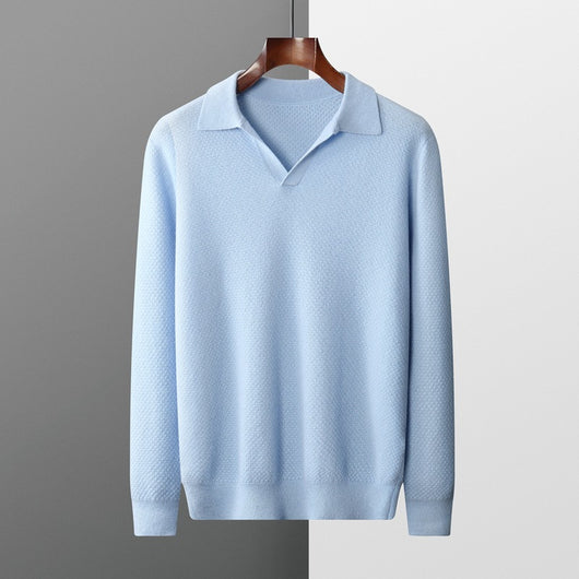 Camisa Polo Retro de Cachemira Pura para Mujer - Otoño e Invierno - Image 12