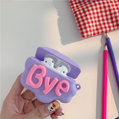 Funda AirPods 2 de Silicona Suave - Diseño 3D Cloud Letter HI BYE - Image 18