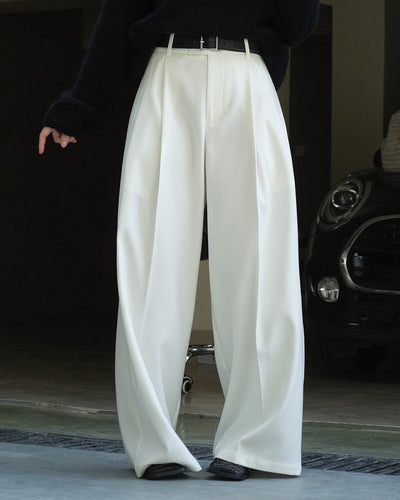 Pantalón de Traje Mujer con Pliegues 3D y Corte Holgado Elegante - Image 15