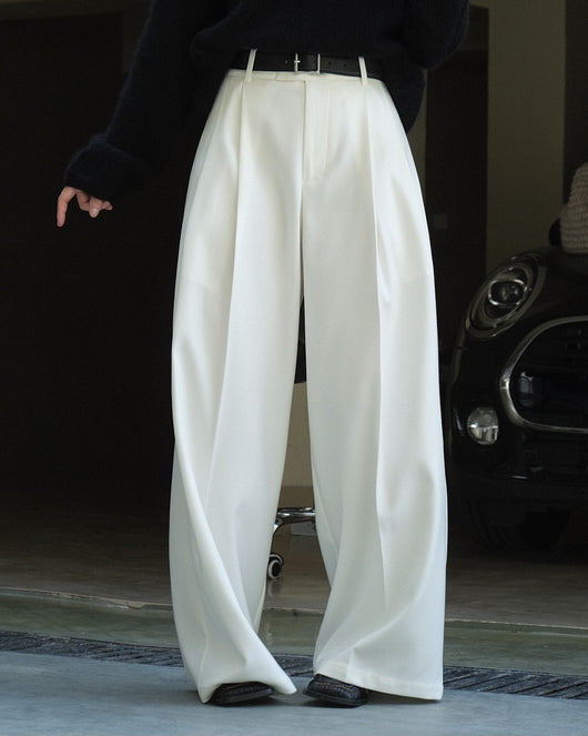 Pantalón de Traje Mujer con Pliegues 3D y Corte Holgado Elegante - Image 15